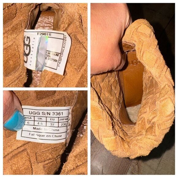 UGG Lynnea Arroyo Boots Brown Woven Suede Studded Clog Heels Womens Sz 6 - Picture 7 of 12